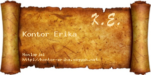 Kontor Erika névjegykártya